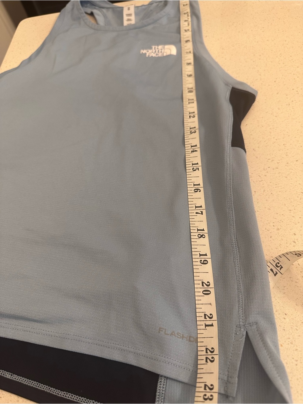 The North Face Women's Sky Blue Racerback Tank with Navy Panels - Picture 5 of 5